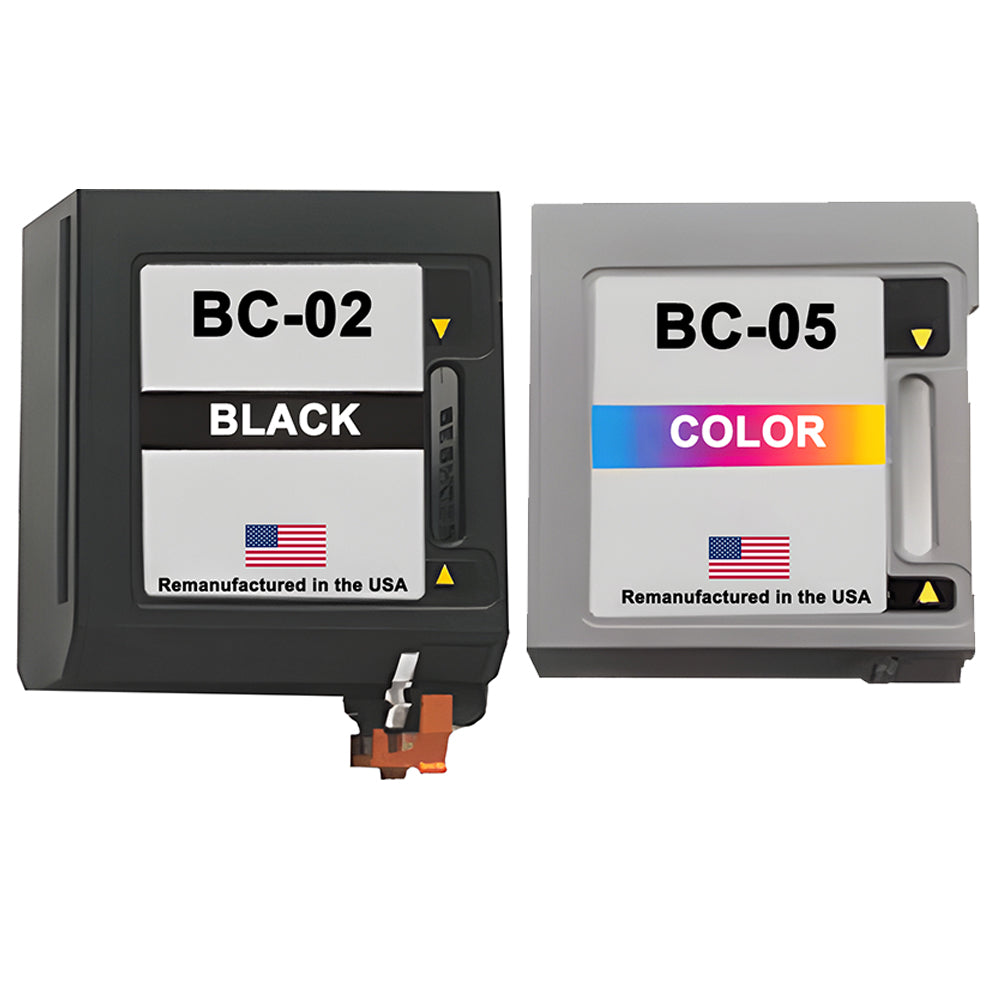 U.S. Remanufactured for Canon BC-02 Black / BC-05 Color Combo Pack