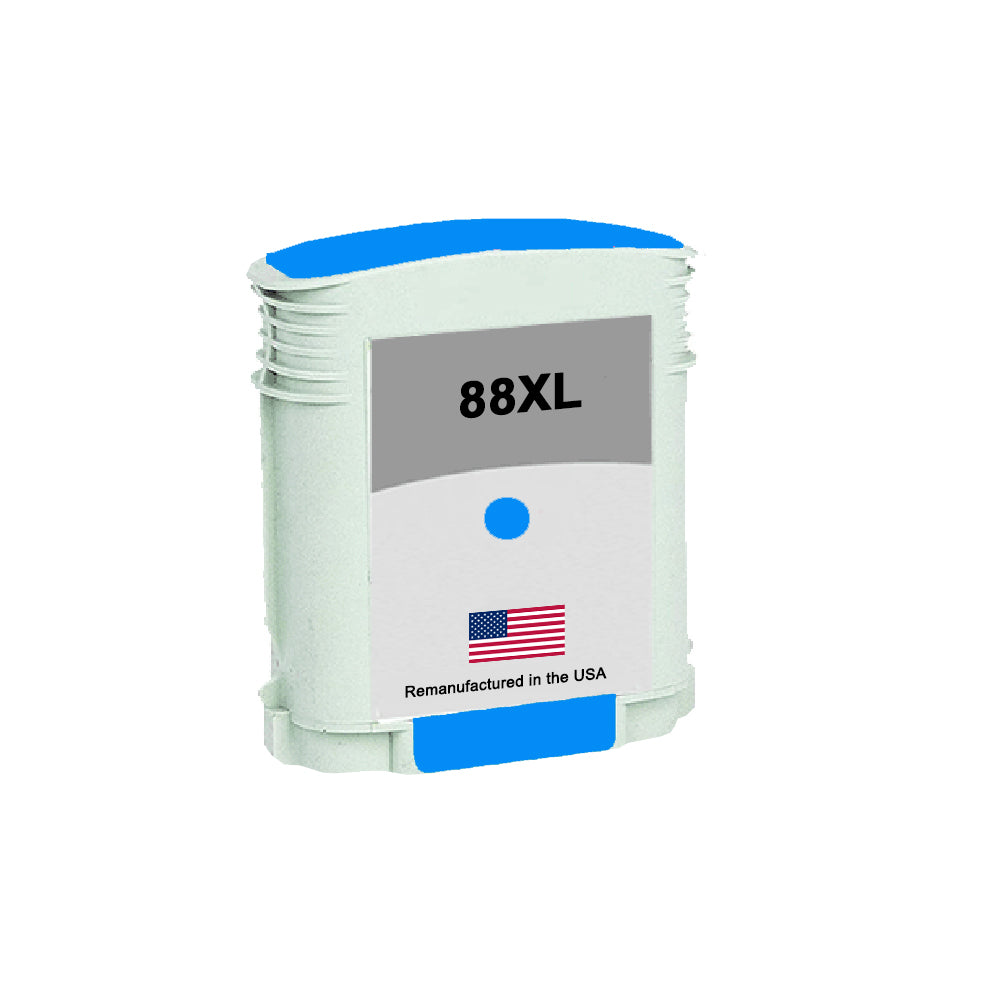 U.S. Remanufactured for HP 88xl (C9391) Cyan Ink Cartridge