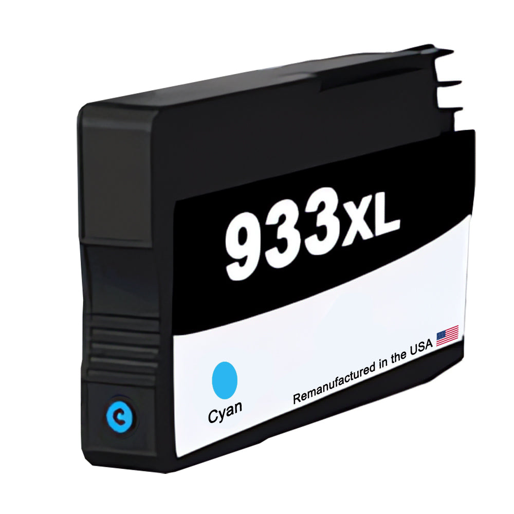 U.S. Remanufactured for HP 933XL (CN054AN) Cyan Ink Cartridge New Chip