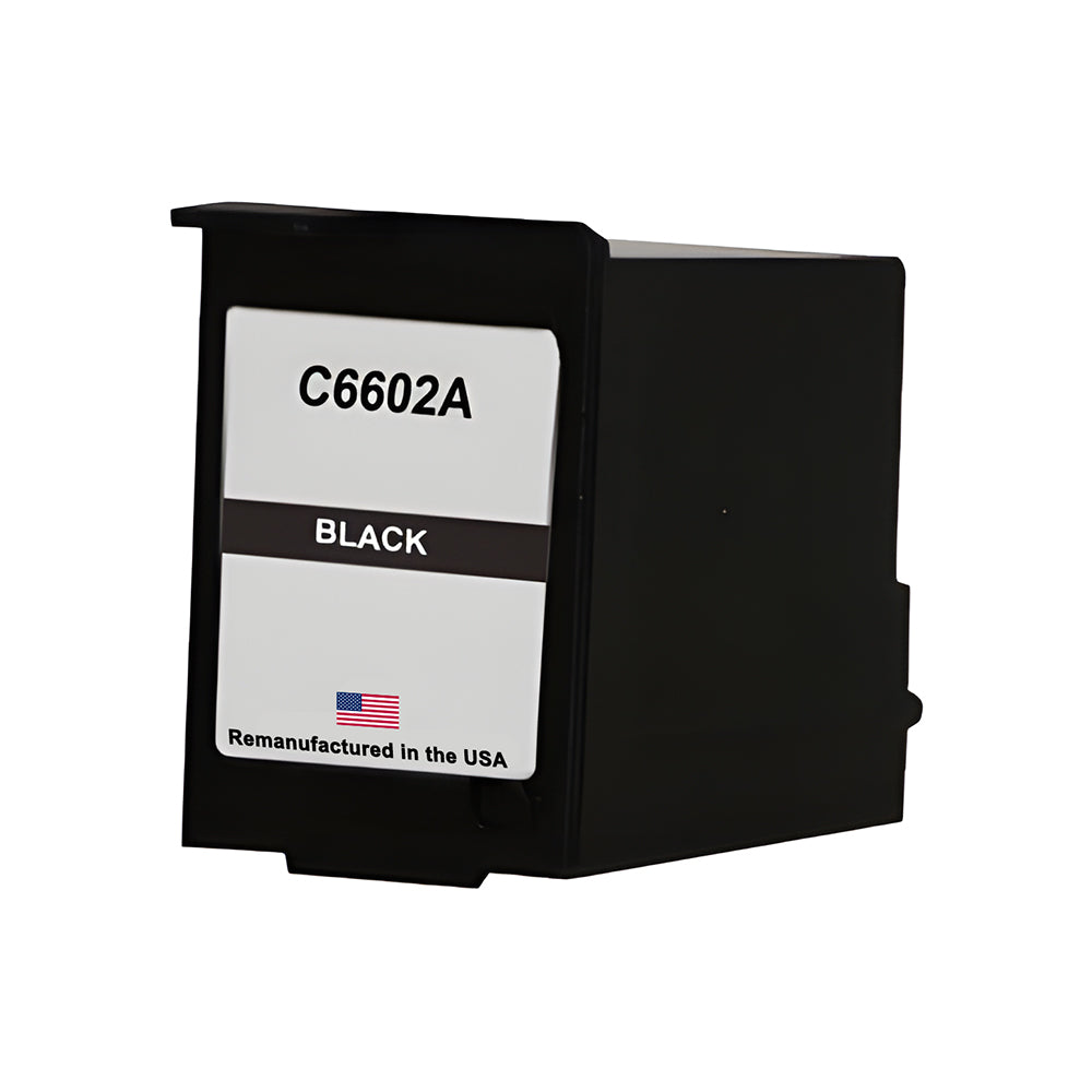 1-U.S. Remanufactured for HP C6602A Black Ink Cartridge