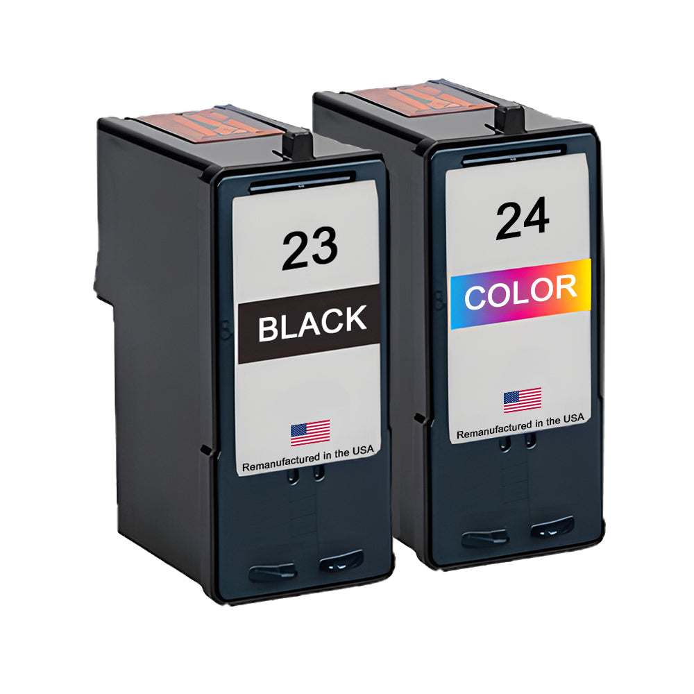 U.S. Remanufactured for Lexmark #23 Black and Lexmark #24 Color Combo Pack