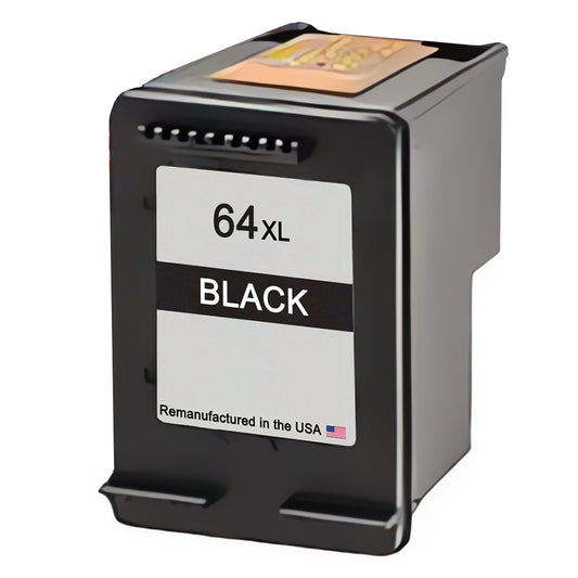 U.S. Remanufactured for HP 64XL (N9J92AN) Black Ink Cartridge